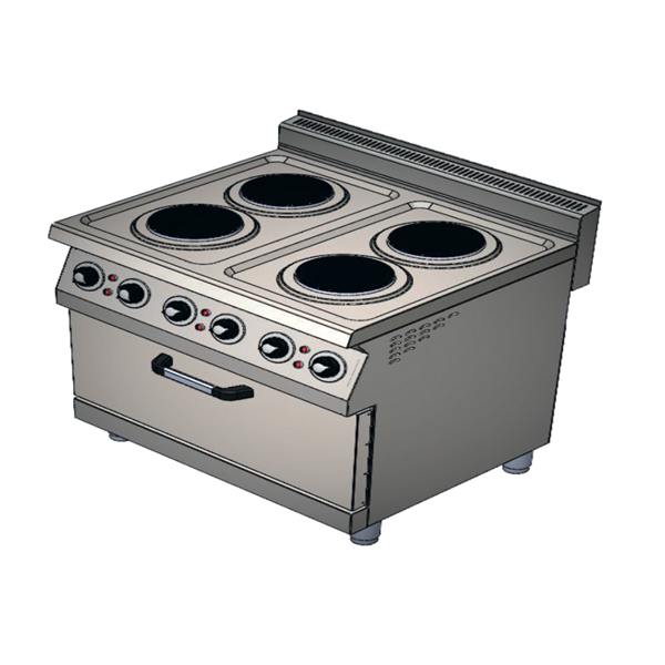 CSA Karacasan 80 cm 700 Seri Set Üstü 4+1 Fırın Elektrikli Kuzine (80x70x85Cm) - Image 1