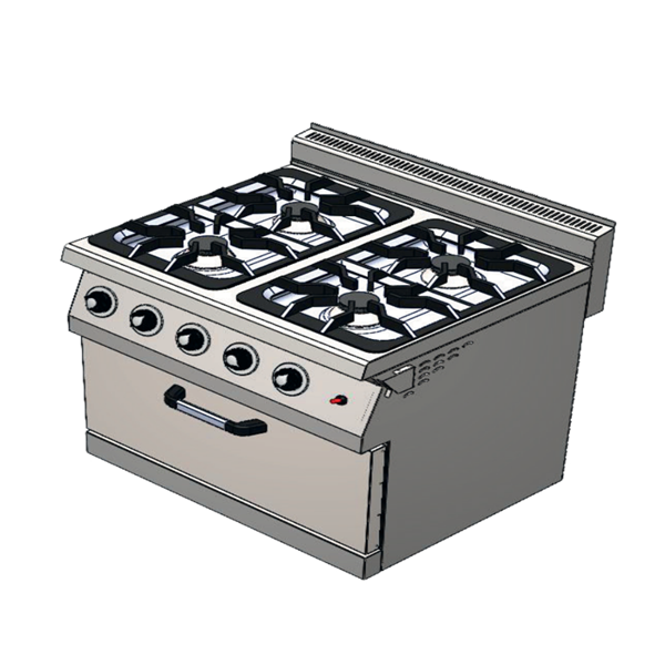 CSA Karacasan 80 cm 700 Seri Set Üstü 4+1 Fırın Tüplü Kuzine (80x70x85Cm) - Image 1