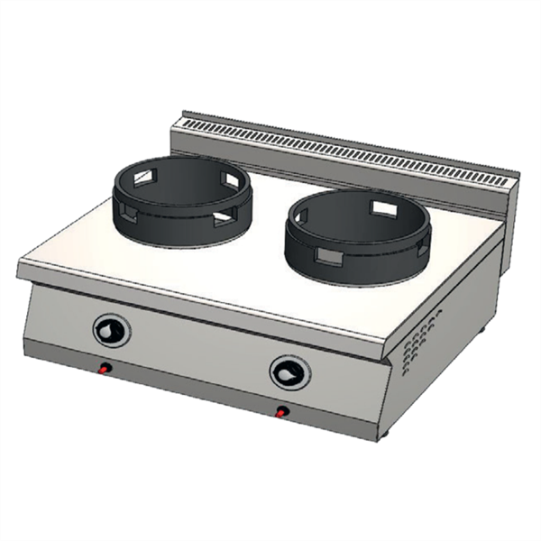 CSA Karacasan 80 cm 700 Seri Set Üstü Çift Gözlü Tüplü Wok Ocak - Image 1