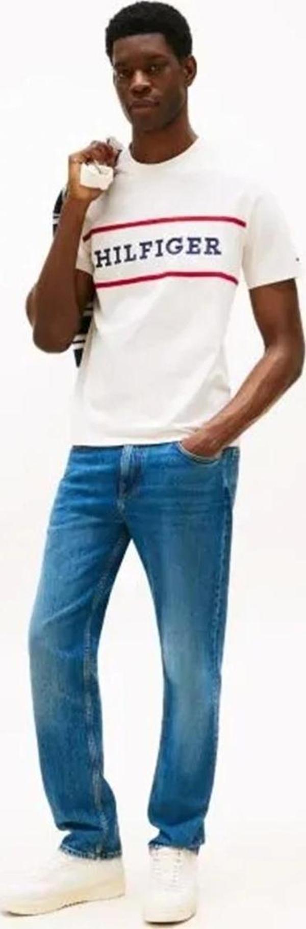 Tommy Hilfiger Erkek Americana Renk Bloklu Sarı T-shirt MW0MW39845Z00 - Image 1