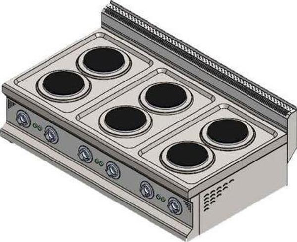 CSA Karacasan 900 Seri Set Üstü 120 cm 6 Gözlü Elektrikli Ocak - Image 1