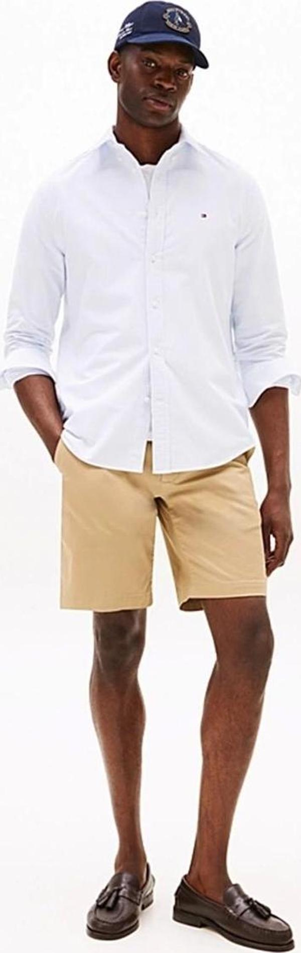 Tommy Hilfiger Erkek Normal Kesim Çizgili Heritage Oxford Mavi Gömlek MW0MW362380A9 - Image 1