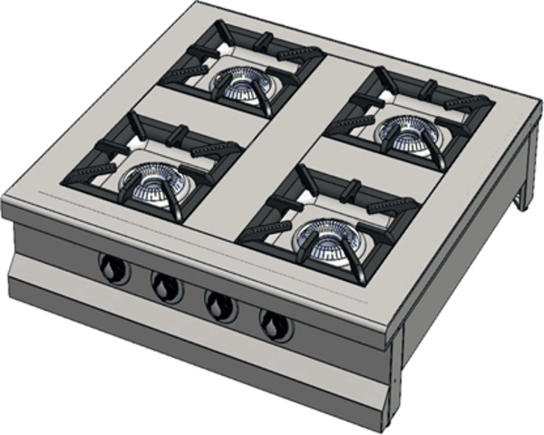 CSA Karacasan Set Üstü Dörtlü 4 Gözlü Tüplü Ocak100x100x25cm - Image 1