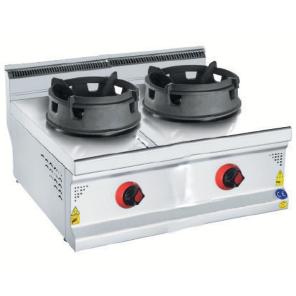 CSA Karacasan 900 Seri Set Üstü 80 cm 2 Gözlü Doğalgazlı Wok Ocak - Image 1