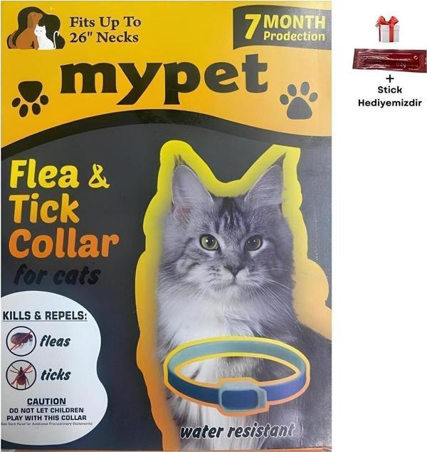 Mypet Kedi Bit Pire Tasması Koruma Suya Karşı Dayanıklı Stick Hediyeli 1 Adet - Image 1