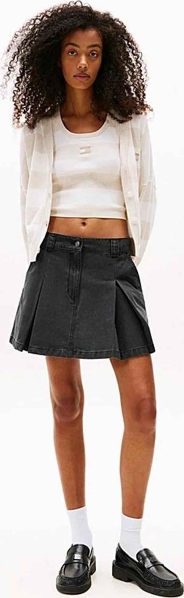 Tommy Jeans Kadın Rahat Kesim Çizgili Bej Kazak DW0DW20968AE3 - Image 1