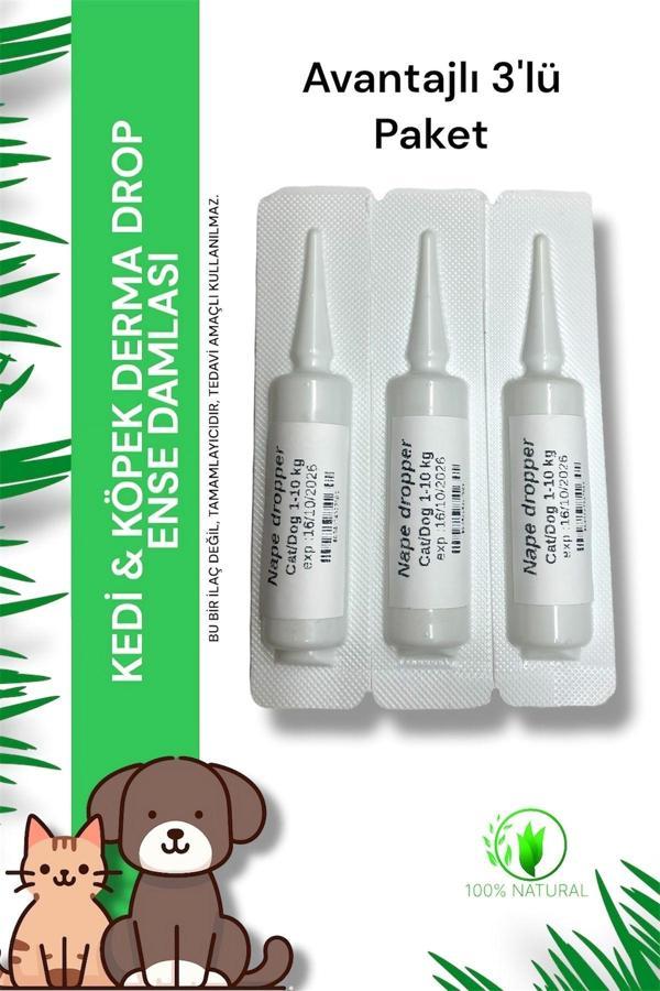 Vet Advice Kedi Köpek Iç Dış Deri Tüy Bakım Damlası 3'Lü Paket %100 Bitkisel Içerik - Image 1