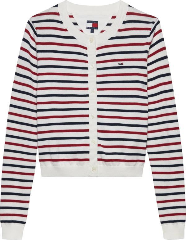 Tommy Jeans Kadın Klasik Bisiklet Yaka Beyaz Kazak DW0DW209760FG - Image 1