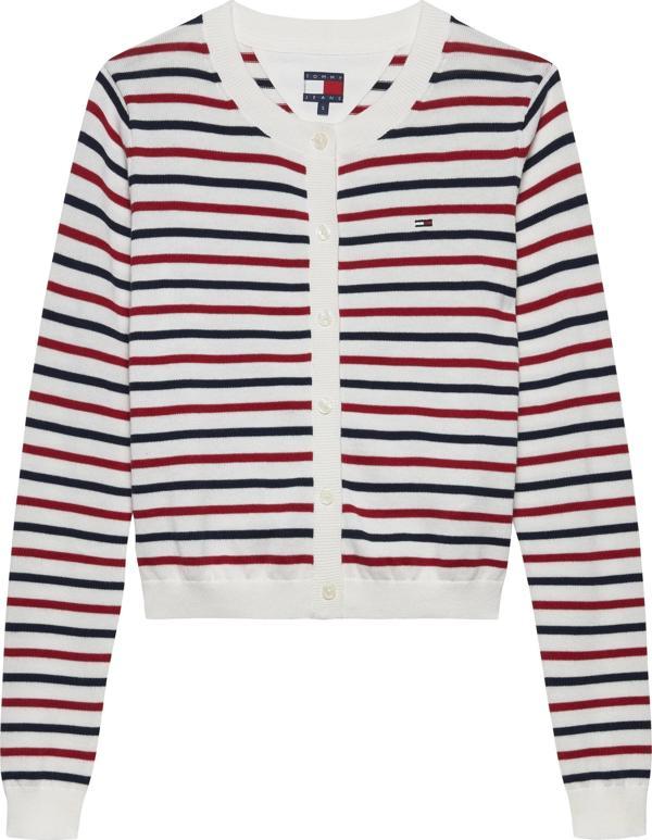 Tommy Jeans Kadın Klasik Bisiklet Yaka Beyaz Kazak DW0DW209760FG - Image 1