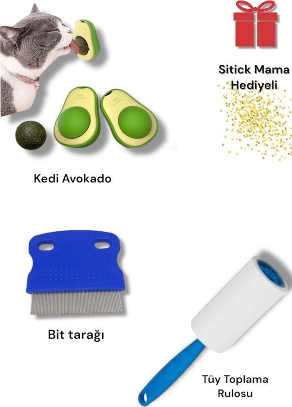 Vet Advice Kedi Avokado Bit Tarağı Tüy Toplama Rulosu 3'Lü Set - Image 1