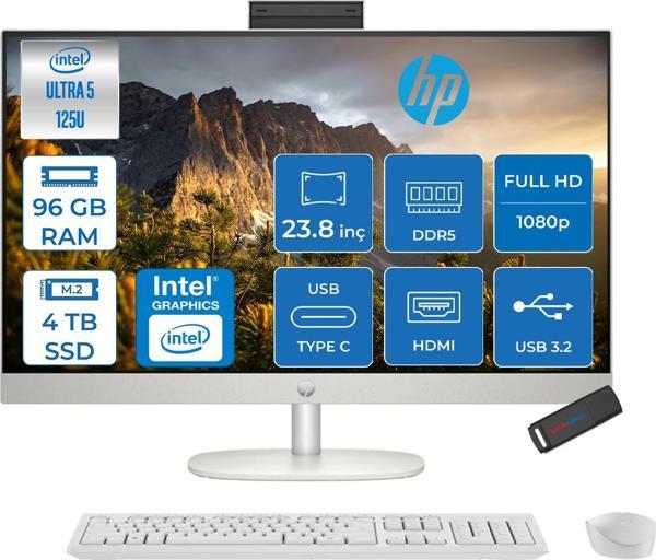 Hp 24-CR1021NT Intel Core Ultra 5 125U 96GB Ddr5 Ddr5 4tb SSD Windows 11 Pro Intel® Aı Boost 23.8 Inç IPS Fullhd All In One Bilgisayar B05RSEAP40 + Zetta Flash Bellek - Image 1