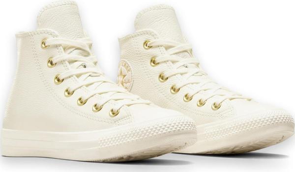 Converse A12760C Chuck Taylor All Star Hi Deri Sneaker Krem Kadın Ayakkabı - Image 1