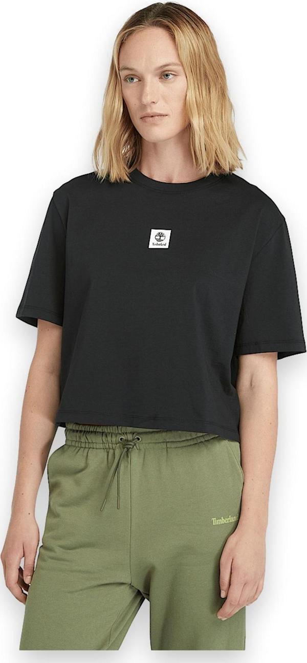 Timberland Tb0A5Rzx Stack Logo -Sleeve Tee Siyah Kadın T-Shirt - Image 1