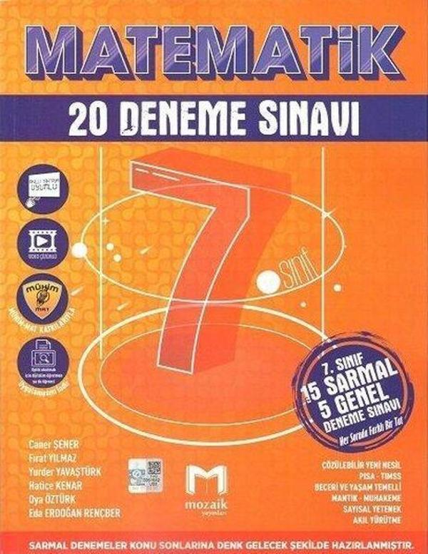2023 7.Sınıf Matematik 20 Deneme - Mozaik - Ders Kitapları - Image 1