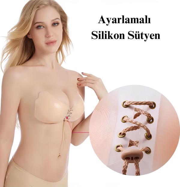 Dekolte Kıyafetler İçin Önden Asansörlü Silikon Görünmez Sütyen -1025 - Image 1