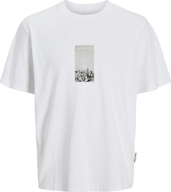 Jack Jones Jcopacer Photo Brandıng Tee Ss Cre Pls Erkek Beyaz Büyük Beden Tshirt 12278555-01 - Image 1