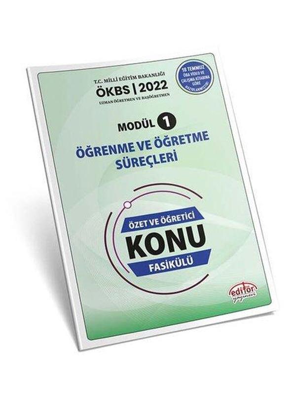 2022 MEB ÖKBS Uzman ve Başöğretmen Modül 1 Öğrenme ve Öğretme Süreçleri Özet ve Öğretici Konu Fasikü - Editör - Image 1