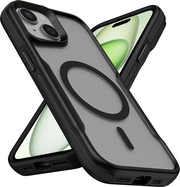 Apple iPhone 13 Kılıf Magsafeli Airbag Şeritli Renkli Kenar Lamer Kapak  - Image 1