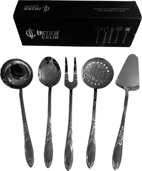 İnter Çelik Zümrüt Model Servis Takımı 5 Prç. - Image 1