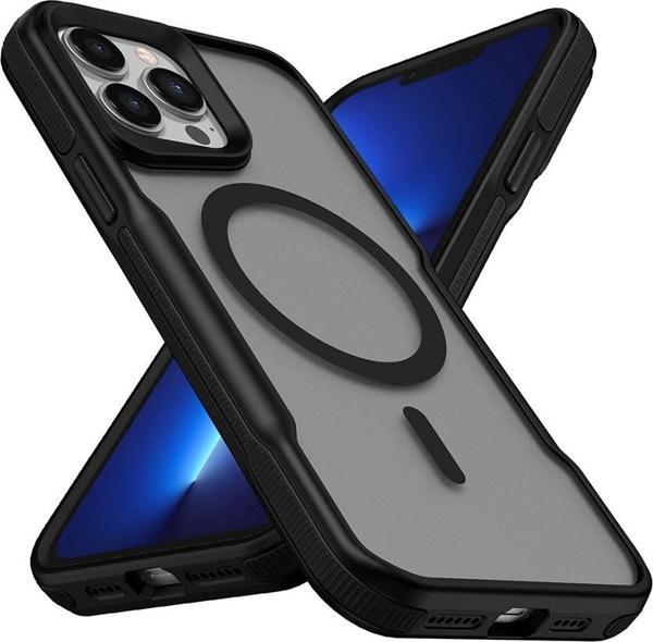Apple iPhone 13 Pro Kılıf Magsafeli Airbag Şeritli Renkli Kenar Lamer Kapak  - Image 1