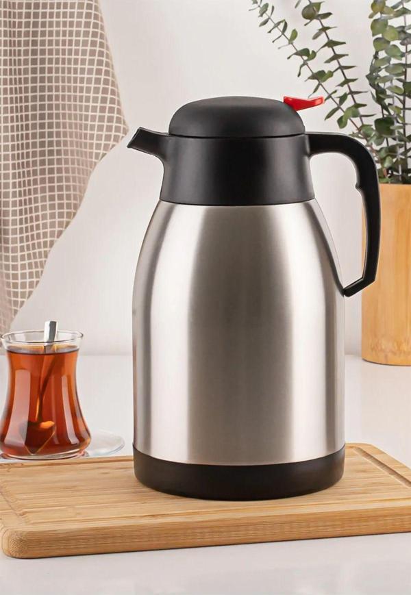 Kapris 2 Litre Paslanmaz Çift Kat Çelik Termos Çay Termosu Evde Ofiste Kampta - Image 1