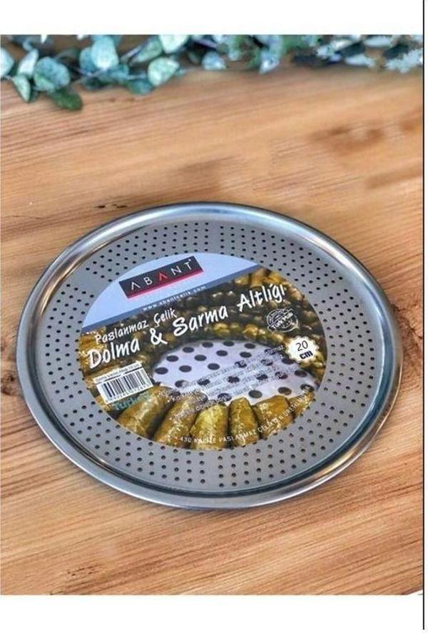 Ahir Ticaret 20 Cm Sarma Dolma Altlığı Delikli Çelik Pizza Lahmacun Tepsisi Paslanmaz Çelik - Image 1