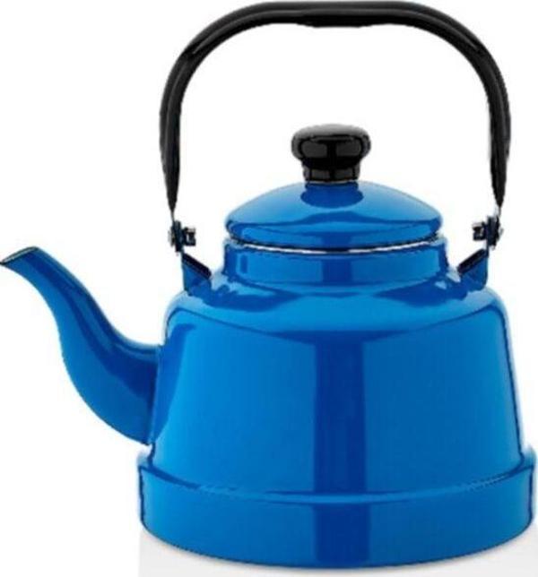Ebru Metal Ebru Emaye 14 No Mavi Çaydanlık Demlik 1.1 Litre Üstten Kulplu - Image 1