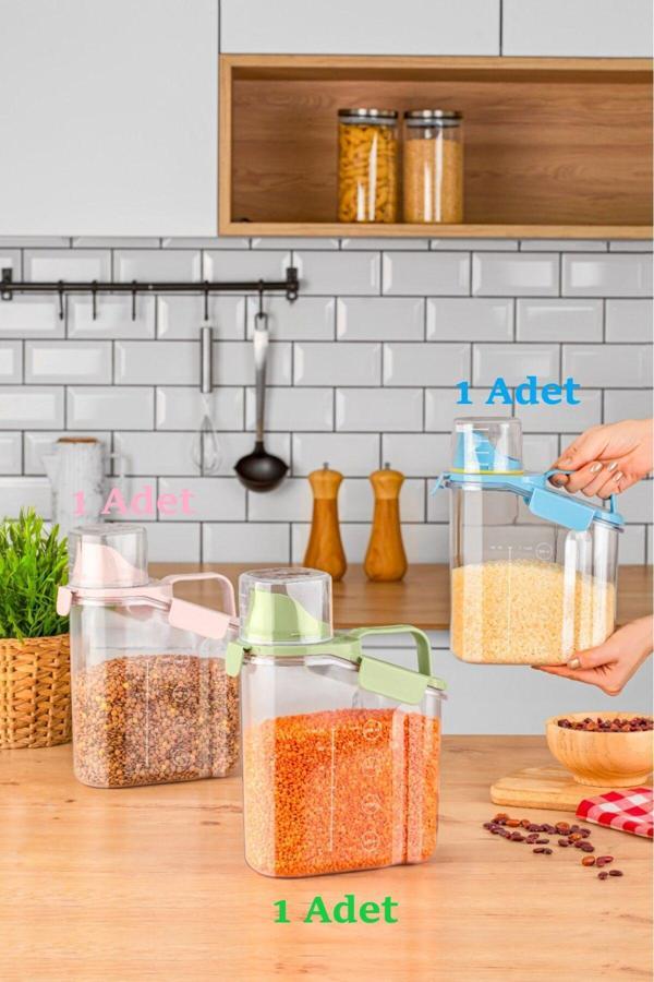 Ahir Ticaret Yeni Nesil Çok Fonksiyonlu Saklama Kabı 1800 Ml 3 Adet - Image 1