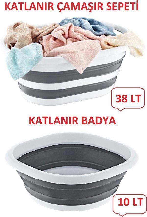 İntek City Mega Katlanır Sepet (38 Lt) & Katlanır Badya (10 Lt) - Image 1