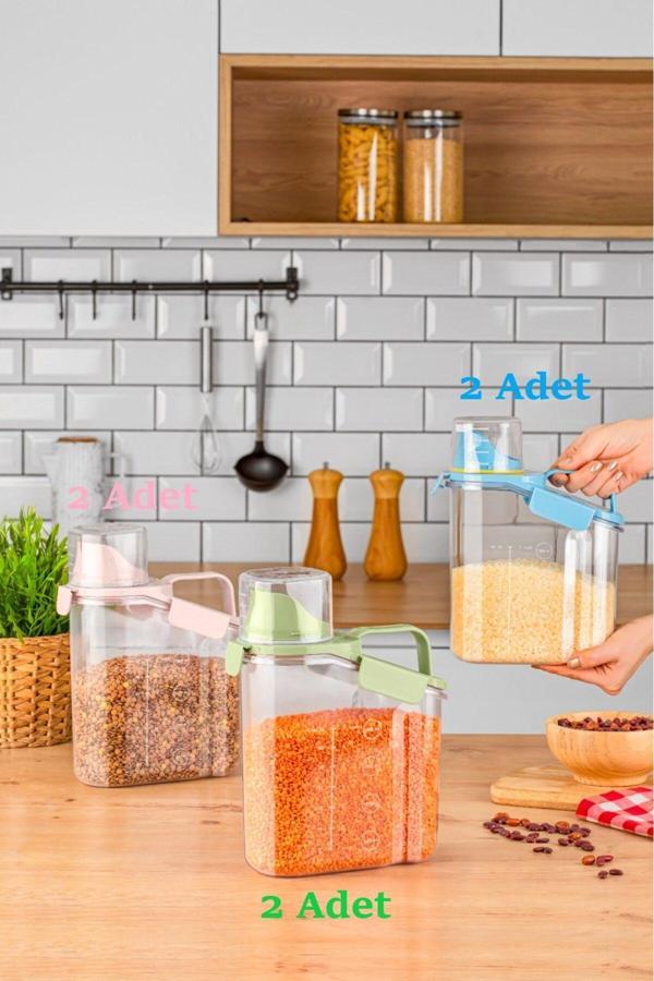 Ahir Ticaret Yeni Nesil Çok Fonksiyonlu Saklama Kabı 1800 Ml 6 Adet - Image 1