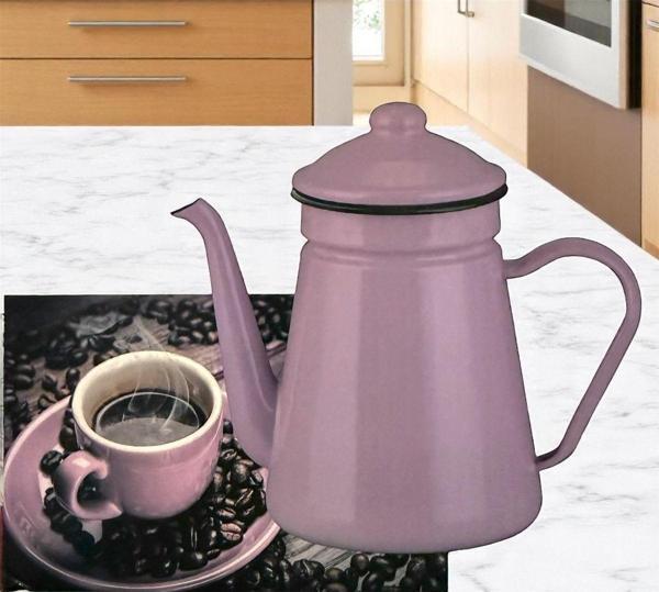 Ebru Metal Emaye Kahve Demliği - 1.5 Litre - Pembe - Image 1