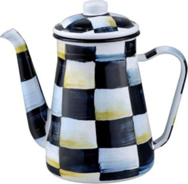 Ebru Metal Emaye Kahve Demliği 1.2 Lt - Desenli - Image 1
