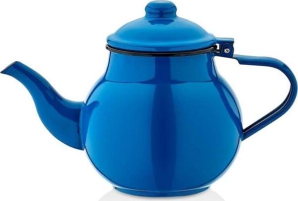 Ebru Emaye Demlik Çinko Eski Tip Mavi Üst Demliği 1.1 Lt No:13 - Image 1