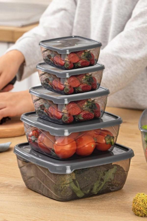 Ahir Ticaret 5'Li Erzak Bakliyat Saklama Kabı Seti (2500Ml, 1500Ml, 900Ml, 500Ml, 250Ml) - Image 1