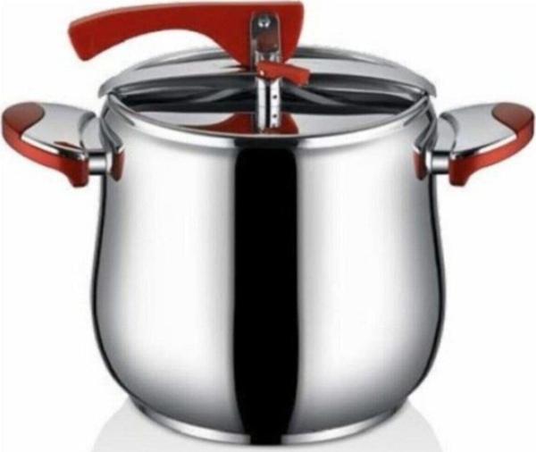 İnter Çelik Düdüklü Tencere 6 Litre Kırmızı - Image 1