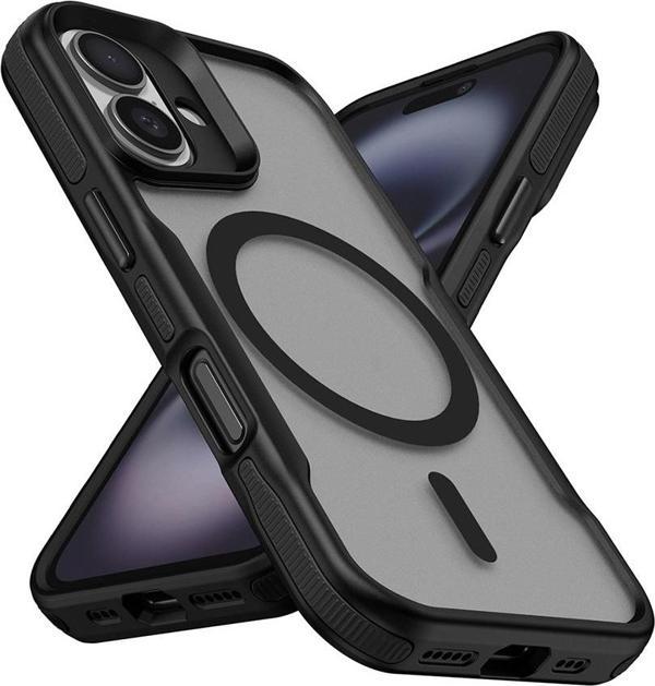 Apple iPhone 16 Plus Kılıf Magsafeli Airbag Şeritli Renkli Kenar Lamer Kapak  - Image 1