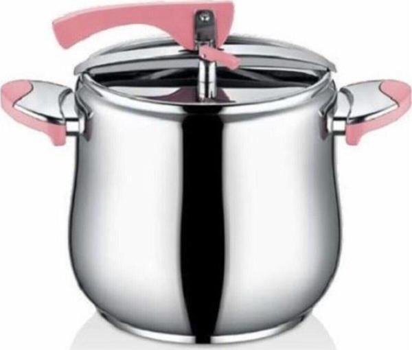 İnter Çelik Düdüklü Tencere 8 Litre Pembe - Image 1