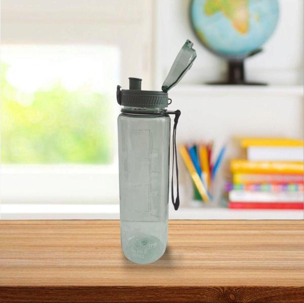 Ahir Ticaret Motivasyonel Şeffaf Sporcu-Öğrenci Su Matarası 1000 Ml - Image 1