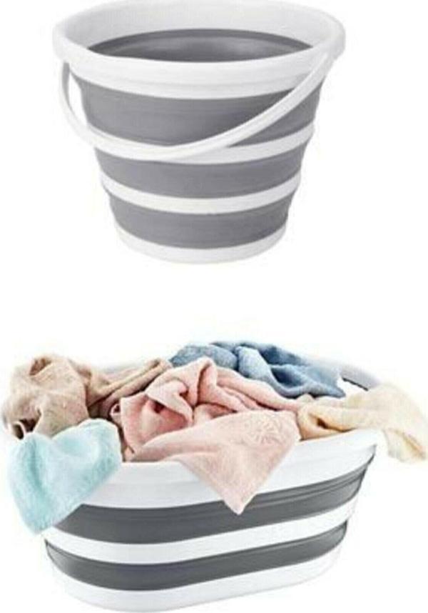 Meka Home Katlanabilir Multi 2'Li Set - Katlanabilir Çamaşır Sepeti - Katlanabilir Kova - Image 1