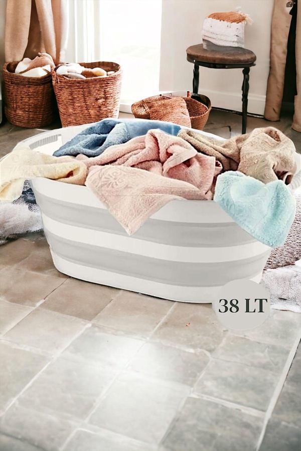 Tıkla Sende Vera Bath Katlanır Çamaşır Sepeti 38 Lt Çamaşır Selesi Fma07860 - Image 1