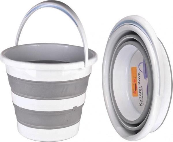 Meka Home Pratik Katlanabilir Akordiyon Kovası, Pratik Katlanabilir Su Kovası 12,8 Lt - Image 1