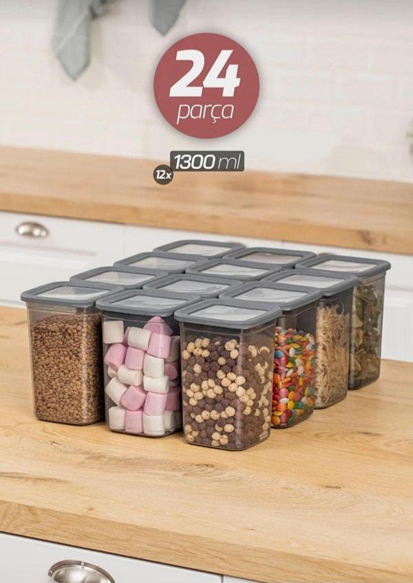 Ahir Ticaret Bakliyat-Erzak 1300 Ml Saklama Kabı 12 Adet - Image 1