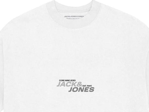 Jack&Jones Jcotarmac Brandıng Tee Ss Crew Fst Pls Erkek Beyaz Büyük Beden Tshirt 12278719-01 - Image 1