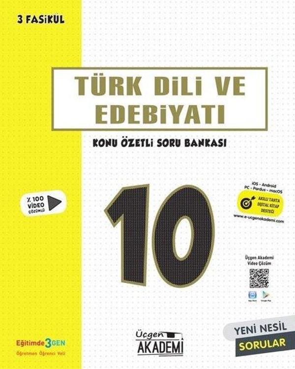 10.Sınıf Türk Dili ve Edebiyatı Konu Özetli Soru Bankası - 2 Fasikül - Üçgen Akademi - Image 1