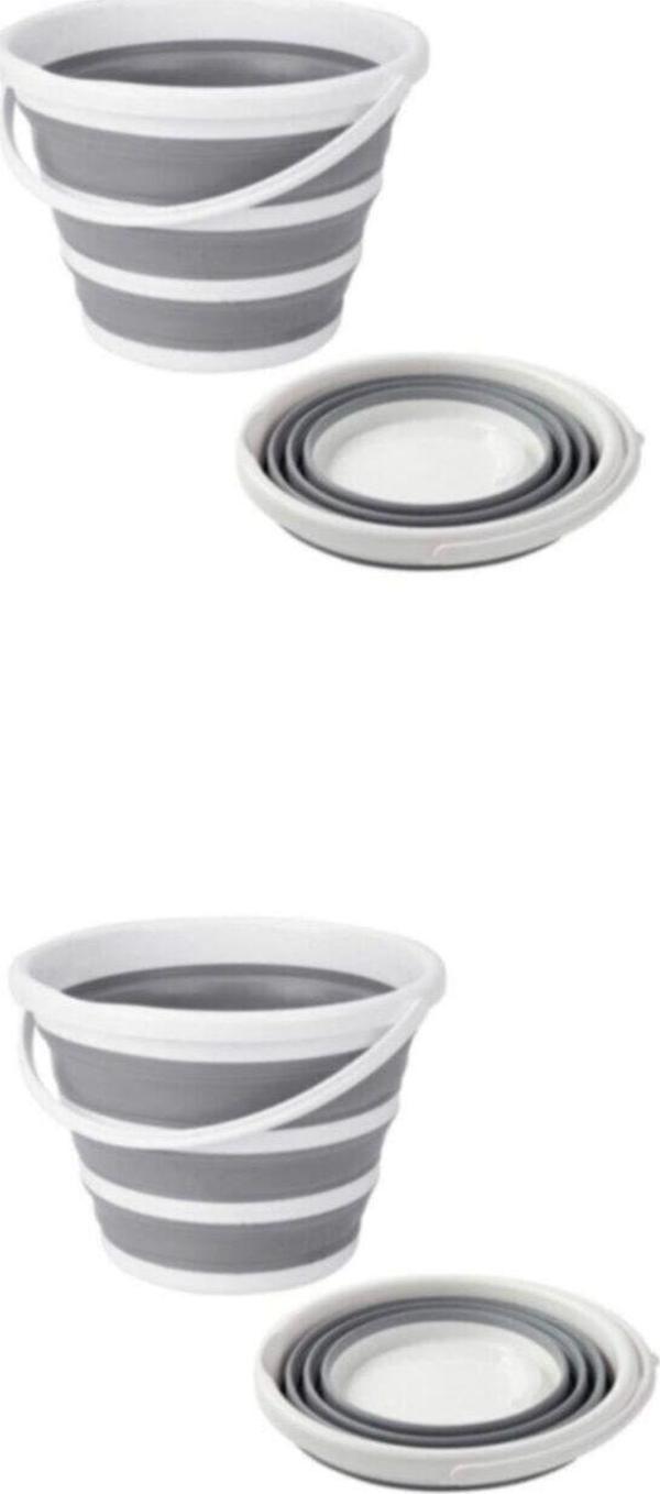 İntek City 2 Adet Tiny Mini Art Pratik Katlanabilir Akordiyon Kovası 12,8 Lt - Image 1