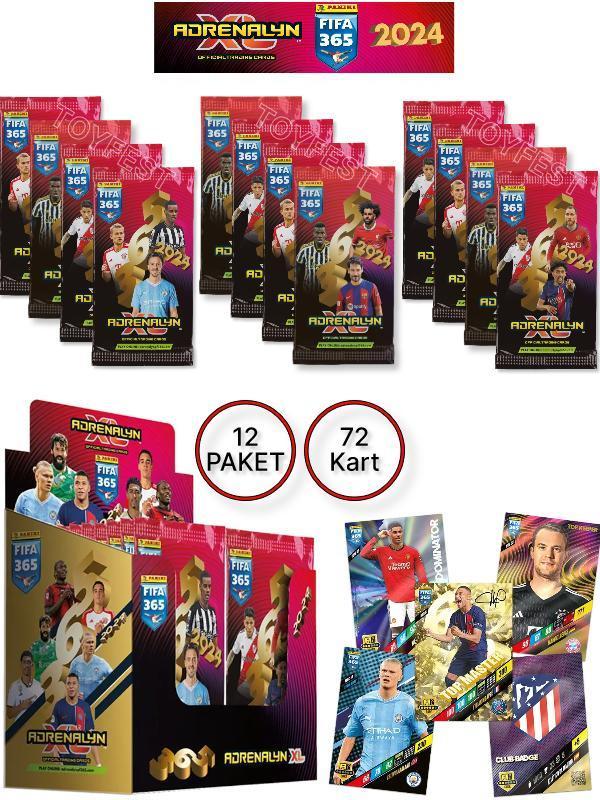 Panini Adrenalyn Fifa 365 - 2024 Official Trading Card Futbolcu Kartları Etiketi ( 12 PAKET ) - Image 1