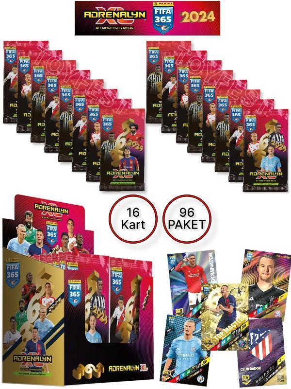Panini Adrenalyn Fifa 365 - 2024 Official Trading Card Futbolcu Kartları Etiketi ( 16 PAKET ) - Image 1