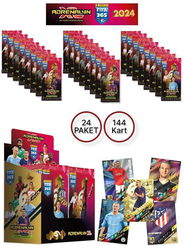 Panini Adrenalyn Fifa 365 - 2024 Official Trading Card Futbolcu Kartları Etiketi ( 24 PAKET ) - Image 1