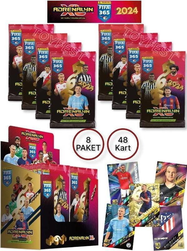 Panini Adrenalyn Fifa 365 - 2024 Official Trading Card Futbolcu Kartları Etiketi ( 8 PAKET ) - Image 1