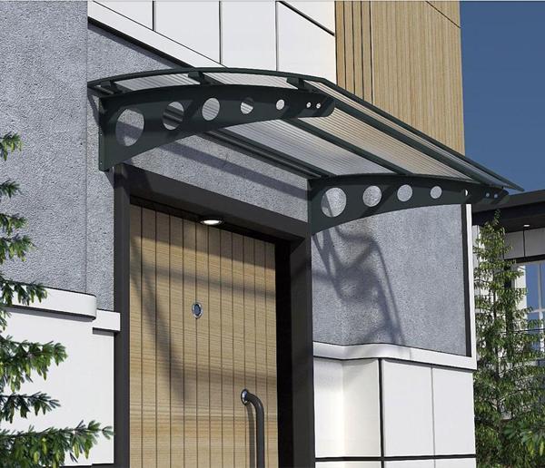 Metal Taşıyıcılı Kapı Üstü Pratik Sundurma Antrasit - Şeffaf Levha 180 x 110 Md1 - Image 1